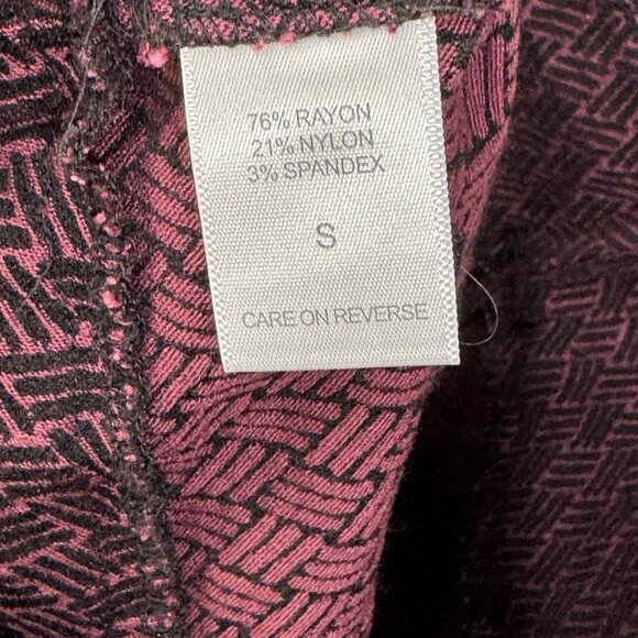 NY & Co 7th Avenue Design Skinny Dress Pants Women's Size Small Burgundy Stretch - Picture 6 of 9